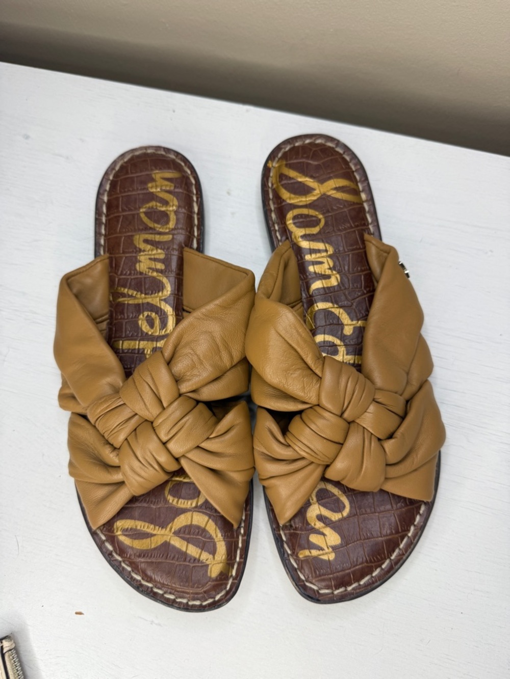 Sam Edelman Garson Slide Sandal Knotted Leather Cushioned Sz 8 - Picture 13 of 13